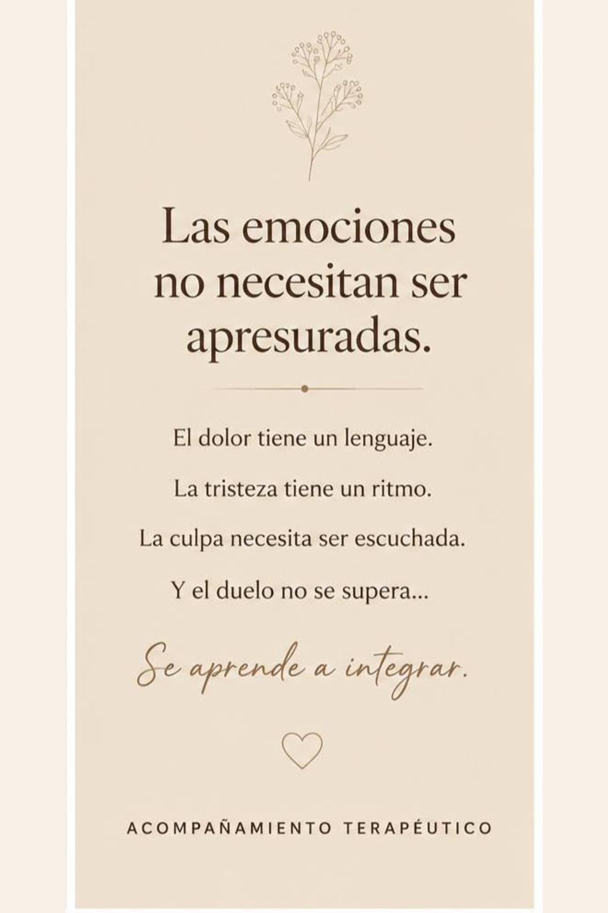 Las emociones no necesitan ser apresuradas
